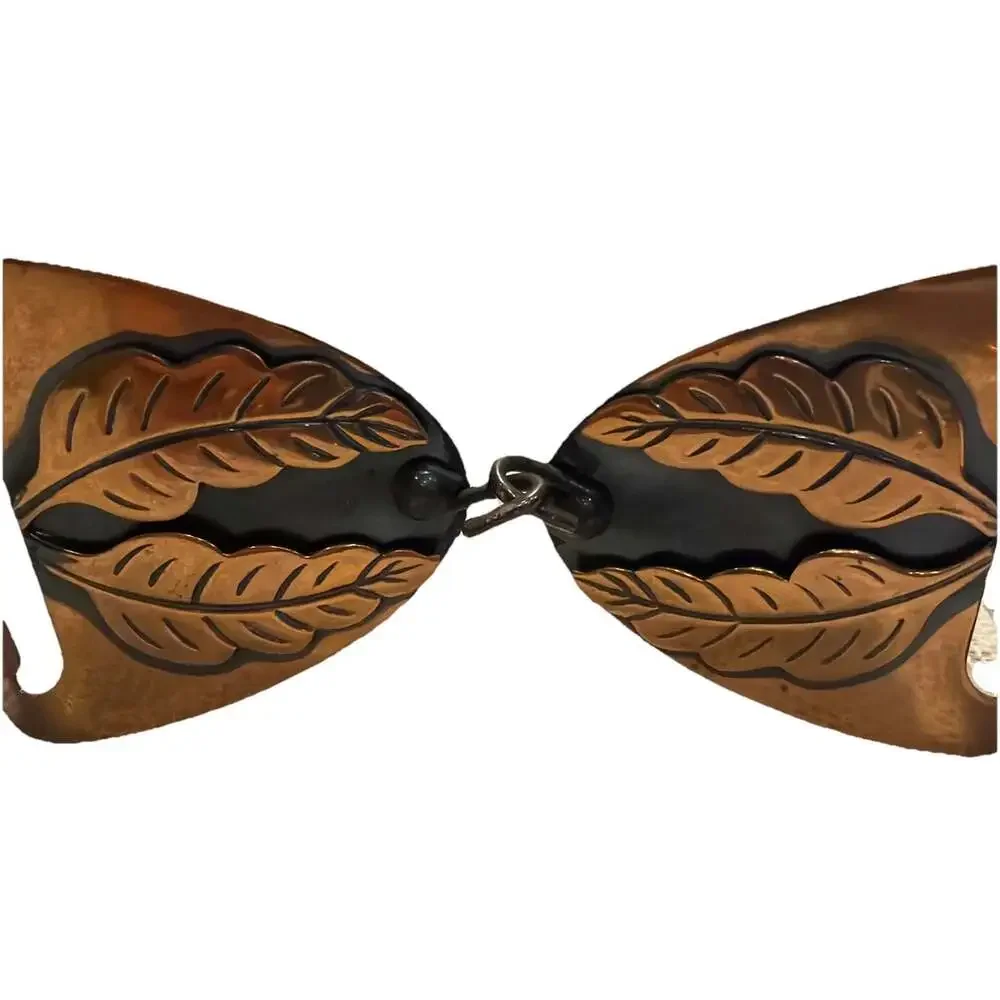VINTAGE! 1950’s Solid Copper Leaf Adorned Belt 25”boho Whimsigoth Cinch Belt